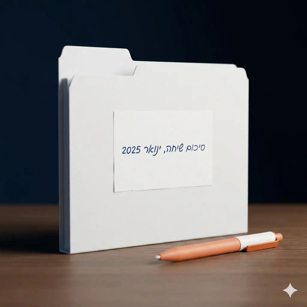 תיקייה פתוחה במחשב מפוצלת לשניים - צד אחד עם קבצים בשמות מבולגנים כמו חדש 2 סופי, וצד שני מסודר עם שמות ברורים ותאריכים